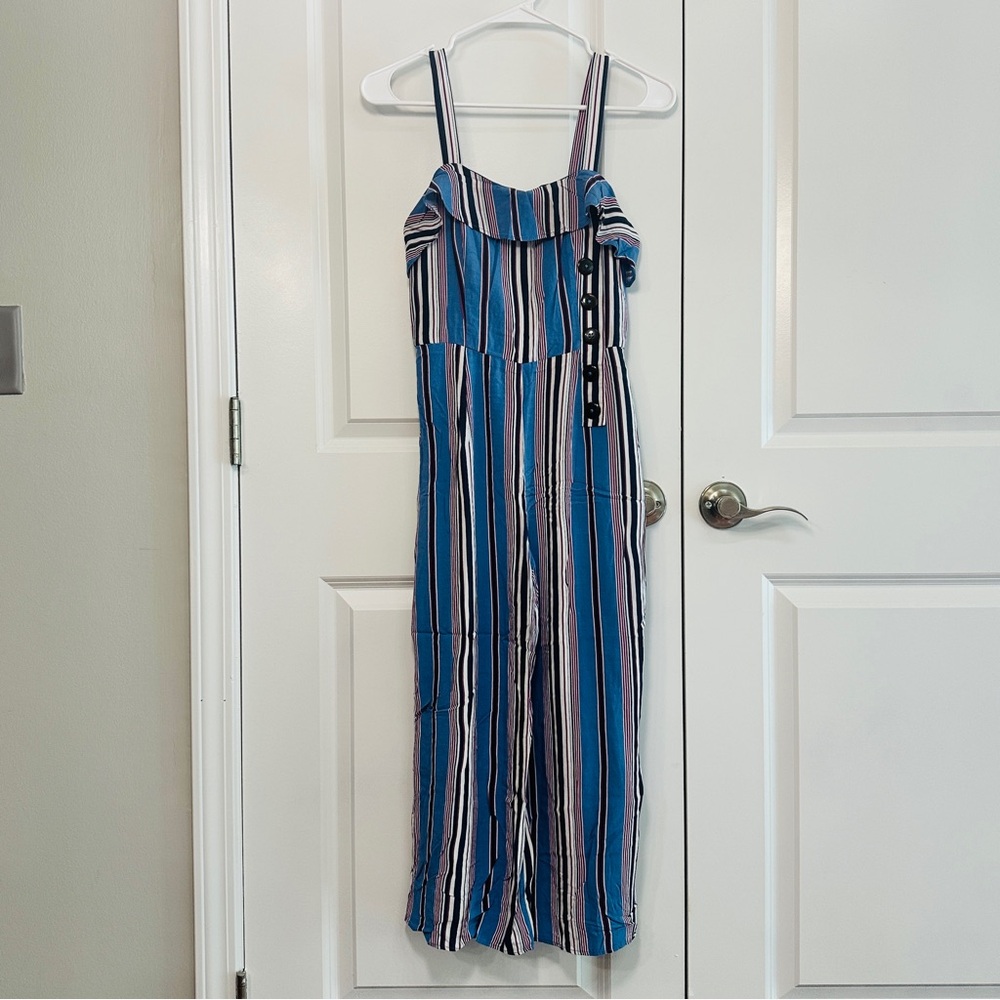 Striped Ruffle Jumpsuit (Xhilaration)
